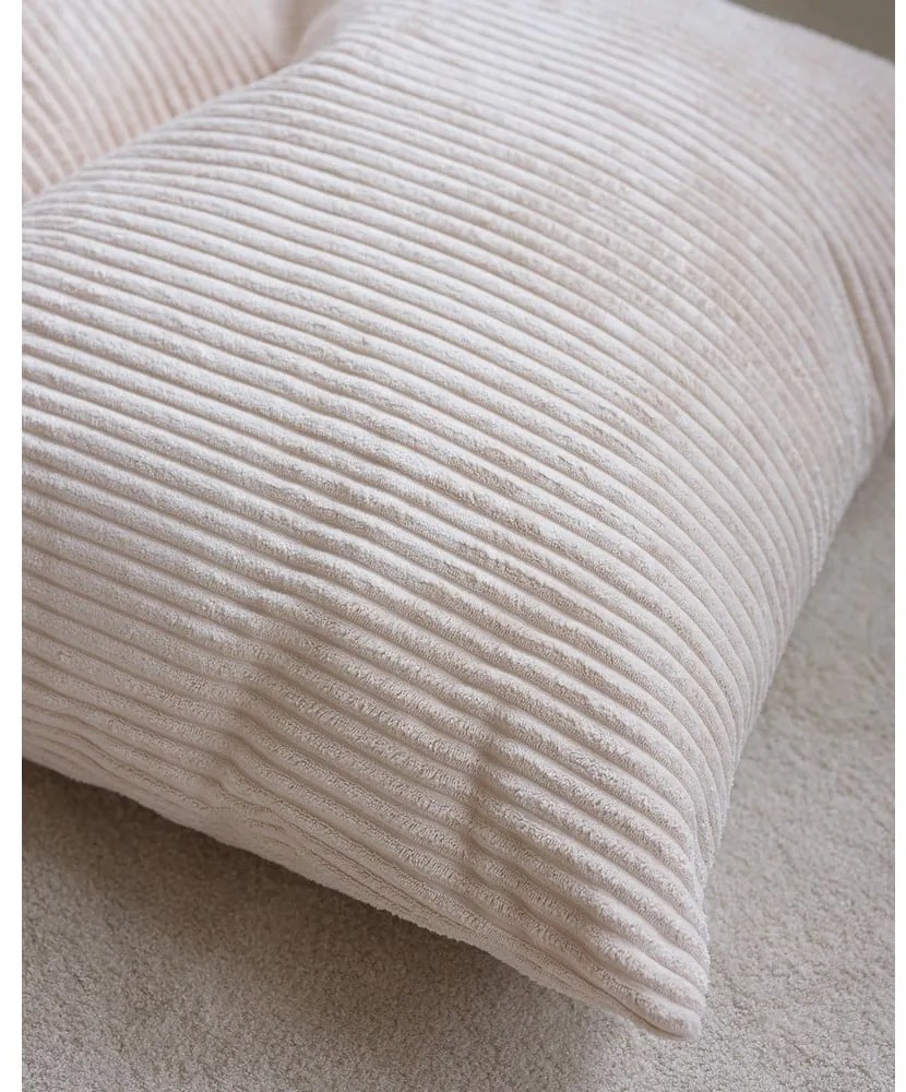 Fotoliu puf pentru copii crem cu tapițerie din catifea reiată Big Lounger – Wigiwama