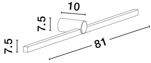 Aplica de perete LED pentru oglinda baie IP54 BREGGO negru, 81cm
