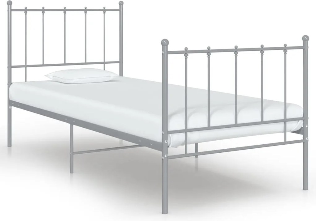 vidaXL Cadru de pat, gri, 100x200 cm, metal