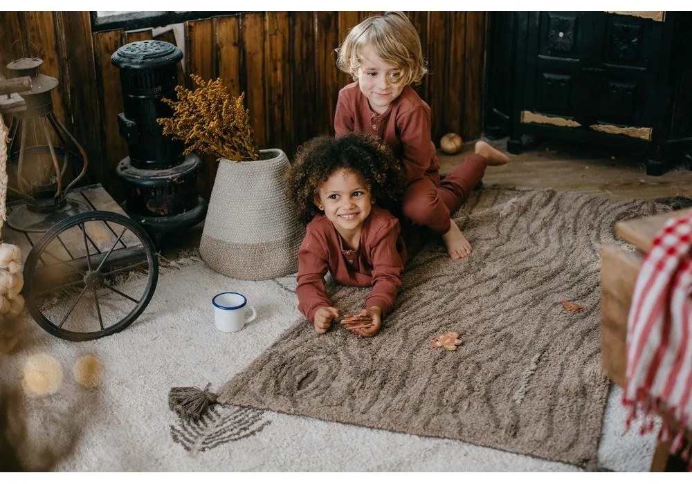 Coș de jucării pentru copii bej din material textil ø 33x38 cm Mama Mushroom – Lorena Canals