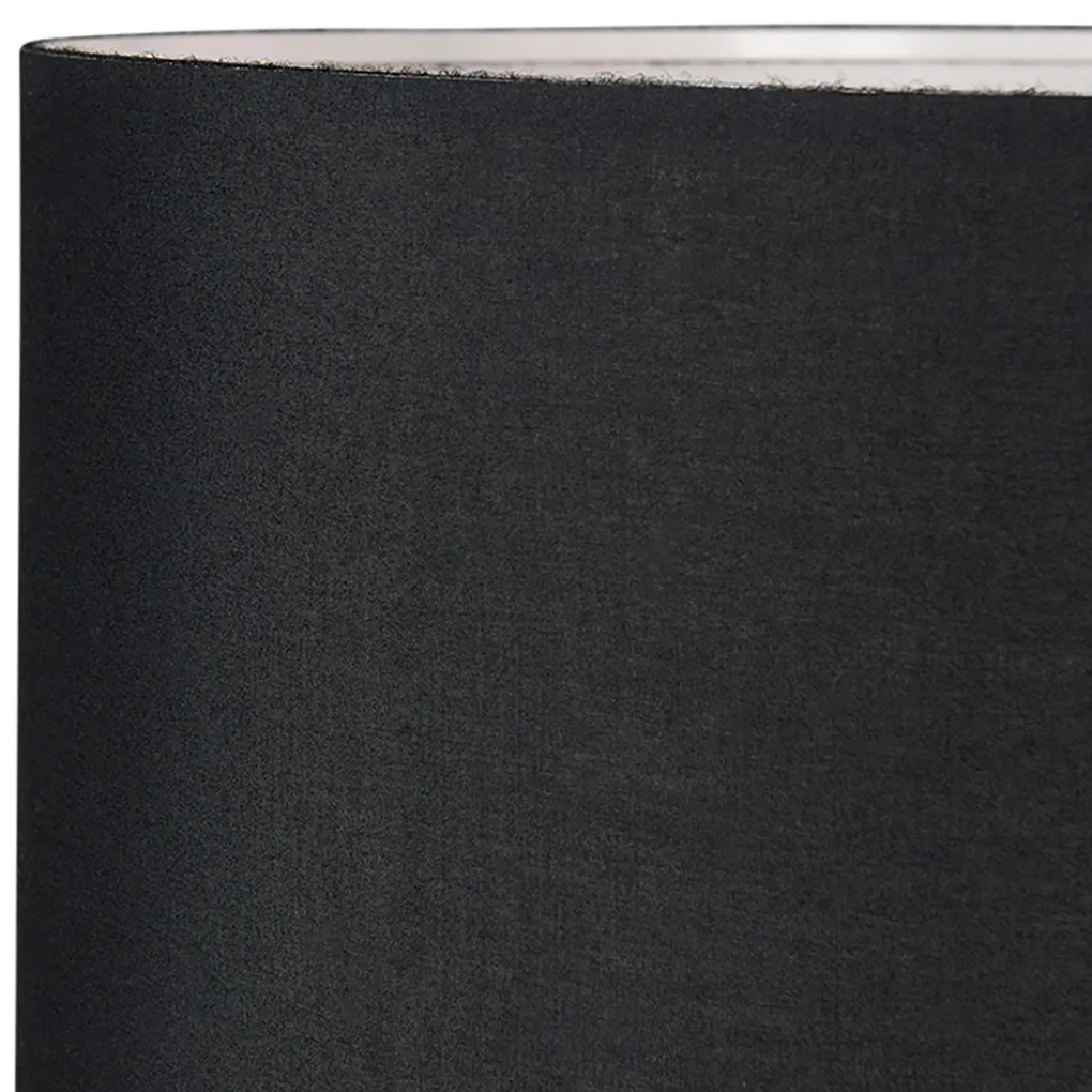 Lampă de podea inteligentă neagră cu abajur negru, incluzând Wifi A60 - Ilse