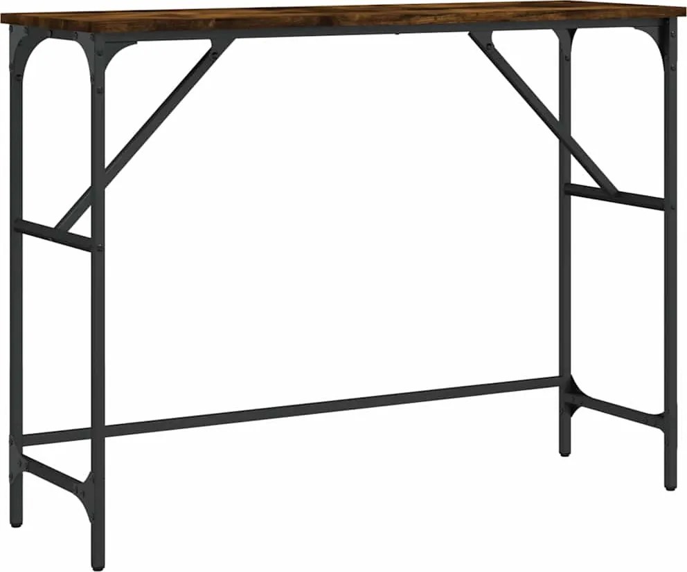 vidaXL Măsuță consolă, stejar fumuriu, 100x32x75 cm, lemn prelucrat