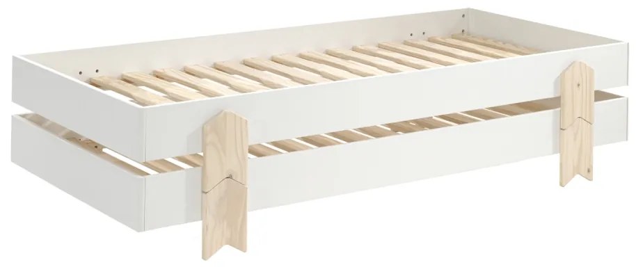 Set MODULO format din 2 Pat copii MODULO (90 x 200 cm) cu picioare Pat copii în formă de săgeată.