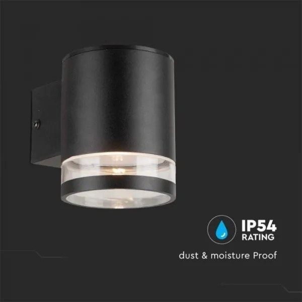 LED lampă solară de perete exterior 1W 3,7V 3000K IP54 negru