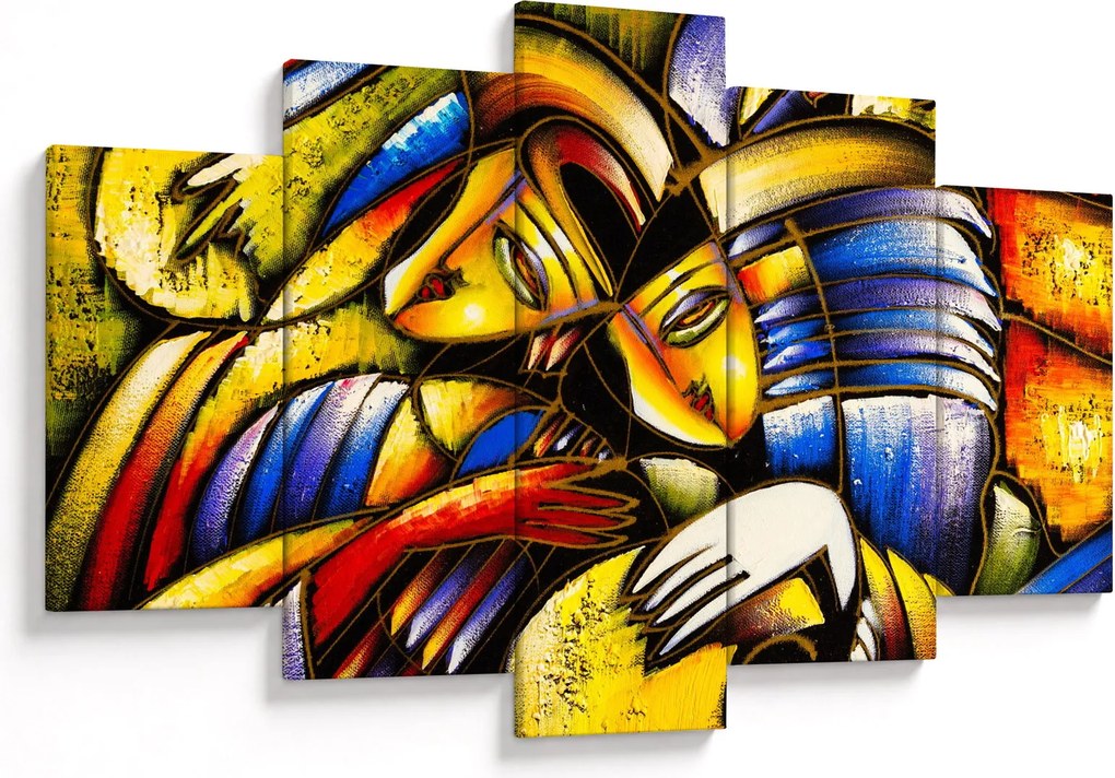Tablou - Pictură în ulei, îndrăgostiții (150x105 cm)