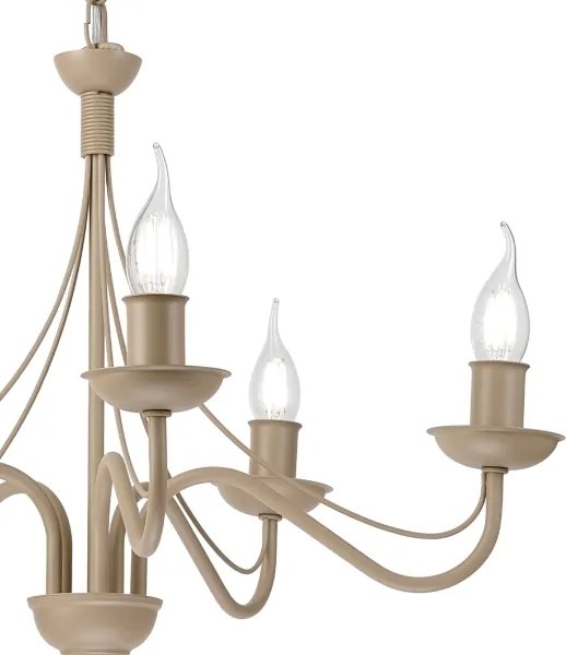 Lustru suspendat pe lanț ANTON 5xE14/60W/230V bej
