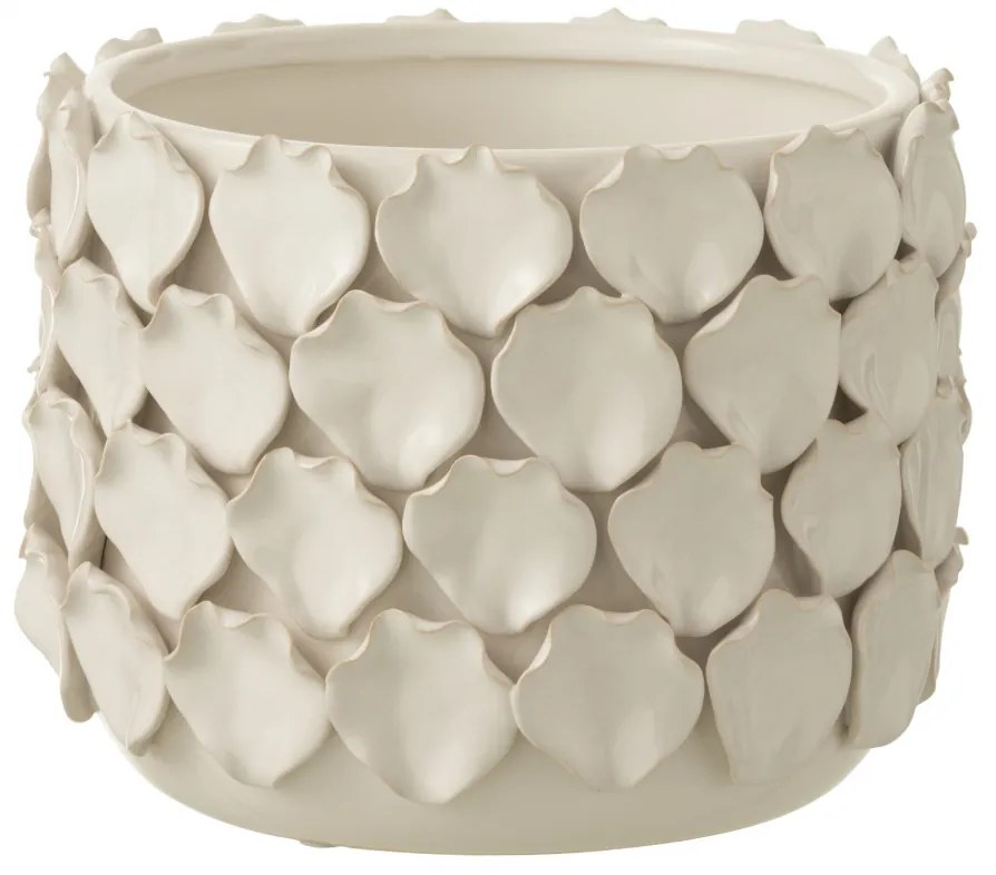 Ghiveci Celine, Ceramica, Alb, 18.5x18.5x14.5 cm