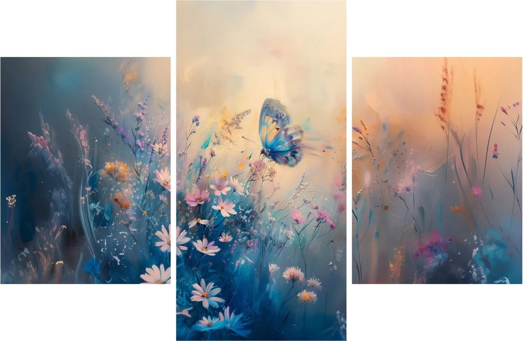 Tablou - Pajiște cu Fluture (90x60 cm)