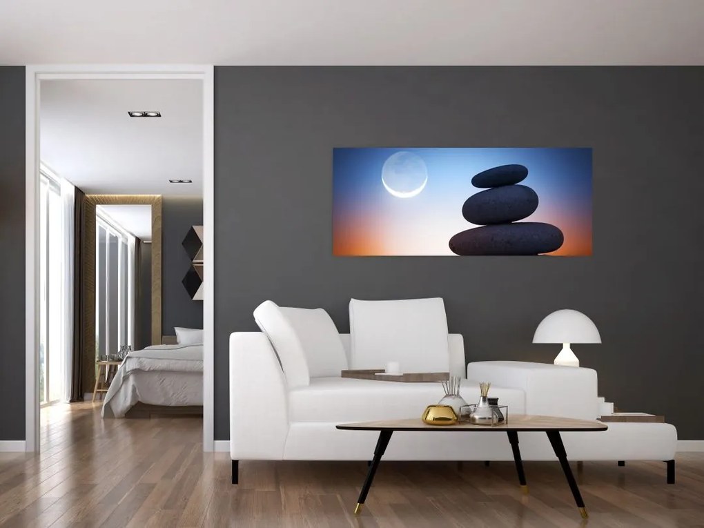 Tablou cu pietre suprapuse (120x50 cm)
