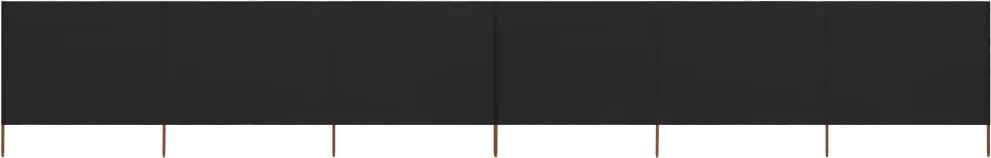vidaXL Paravan anti-vânt cu 6 panouri, negru, 800 x 120 cm, textil