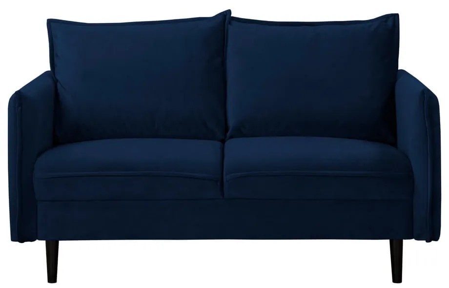 Canapea albastru-închis cu tapițerie din catifea 138 cm Juli – Ropez