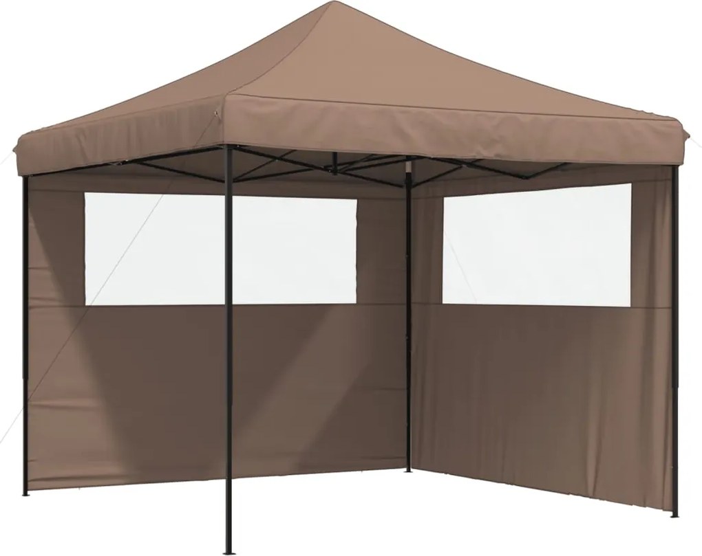 vidaXL Cort pliabil pentru petreceri cu 2 pereți laterali, maro