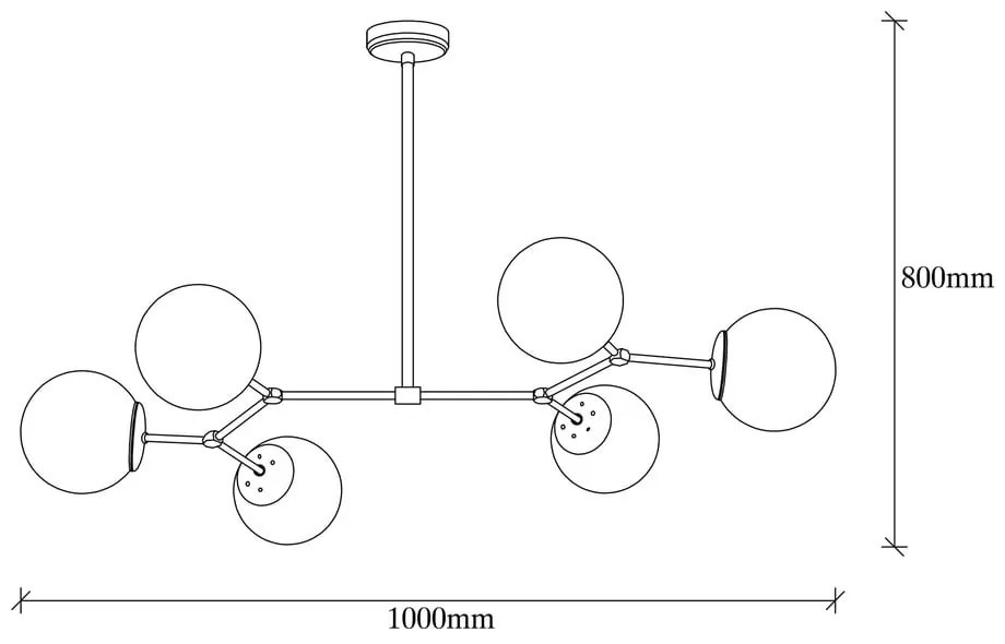 Lustră neagră cu abajur din sticlă Damar – Opviq lights