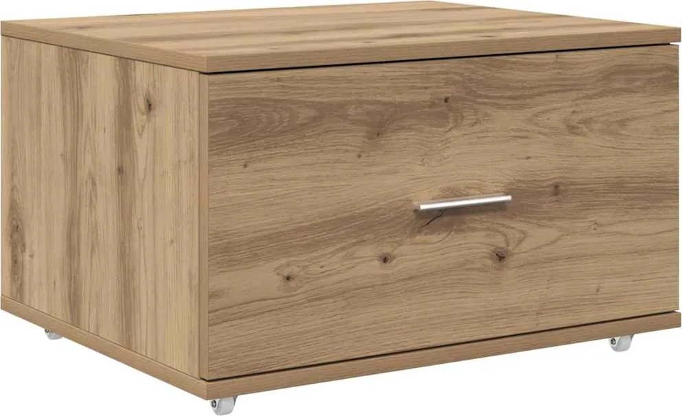 vidaXL Dulap cu sertare cu roata Stejar Artizanal 55 x 45 x 31 cm