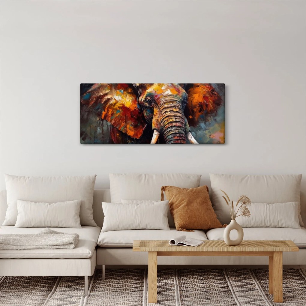Tablou - Pictura unui elefant (120x50 cm)