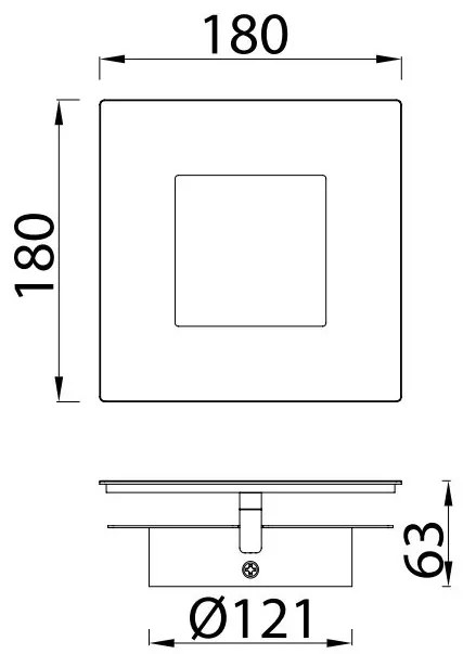 Aplica de perete LED design ambiental DALIA 18x18cm, alb/ auriu