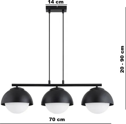 BRILAGI - Candelabru pe cablu COSMO 3xE27/60W/230V negru