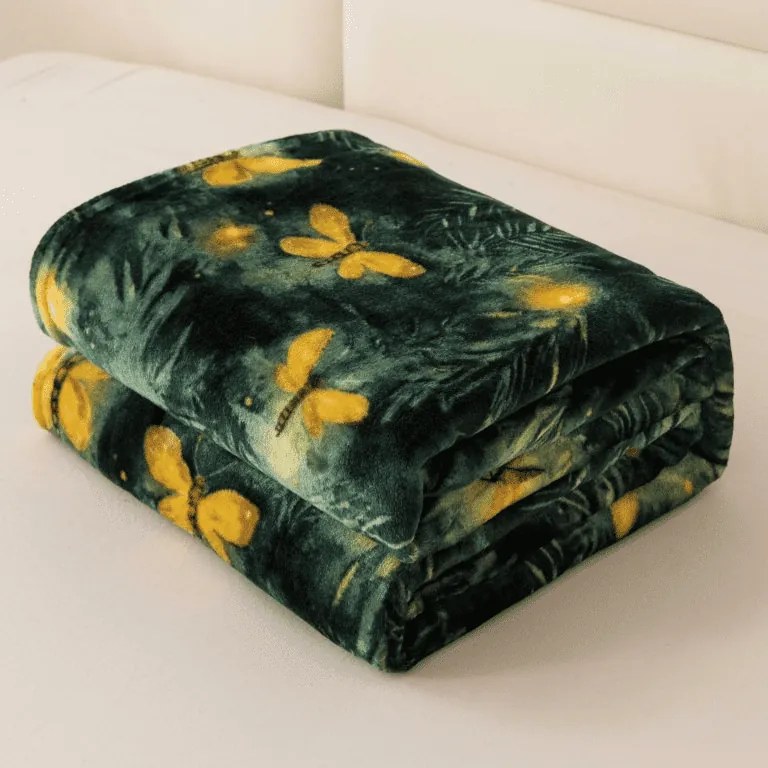 Patura microplus YELLOW BUTTERFLY, verde inchis Dimensiune: 160 x 200 cm