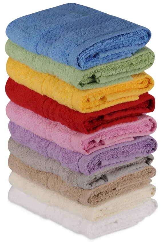 Set 10 Prosoape de Baie / Fata Rainbow, 30x50 cm, 100% Bumbac, 500 gsm, Multicolor