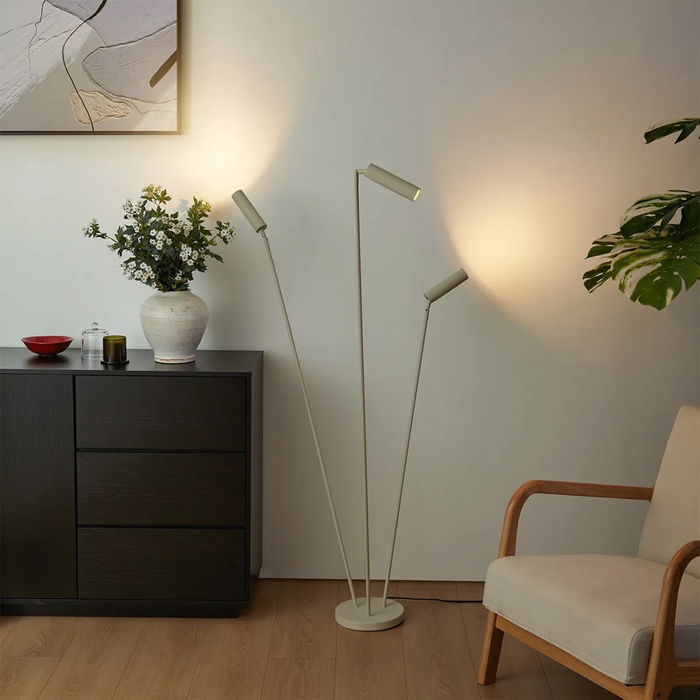 Lampă de podea modernă bej cu 3 lumini GU10 35mm - Thomas