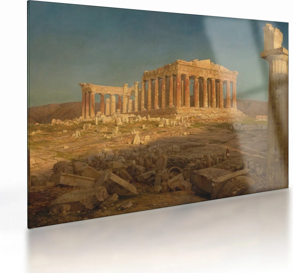 Tablou pe sticlă - Frederic Edwin Church, The Parthenon, reproducere (70x50 cm)