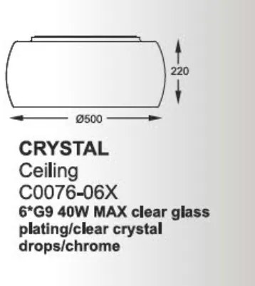 Plafonier LUX diam. 50cm Crystal C0076-06X-F4FZ ZL