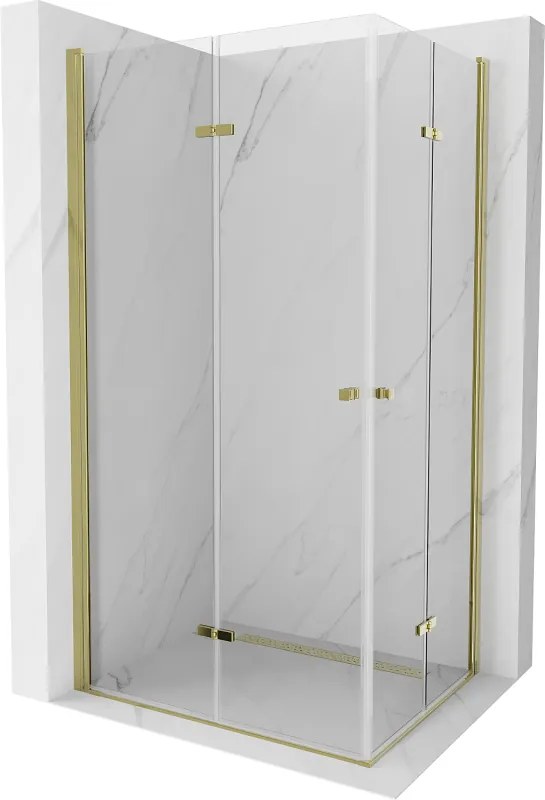 Mexen Lima Duo cabină de duș pliabilă 100 x 90 cm, transparent, auriu - 856-100-090-50-00-02