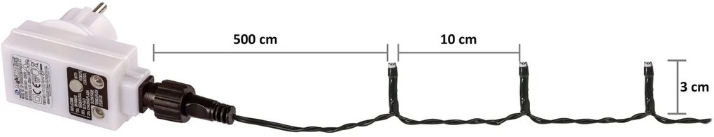 VOLTRONIC Lanț de Crăciun 60 m, 600 LED-uri, alb cald / rece