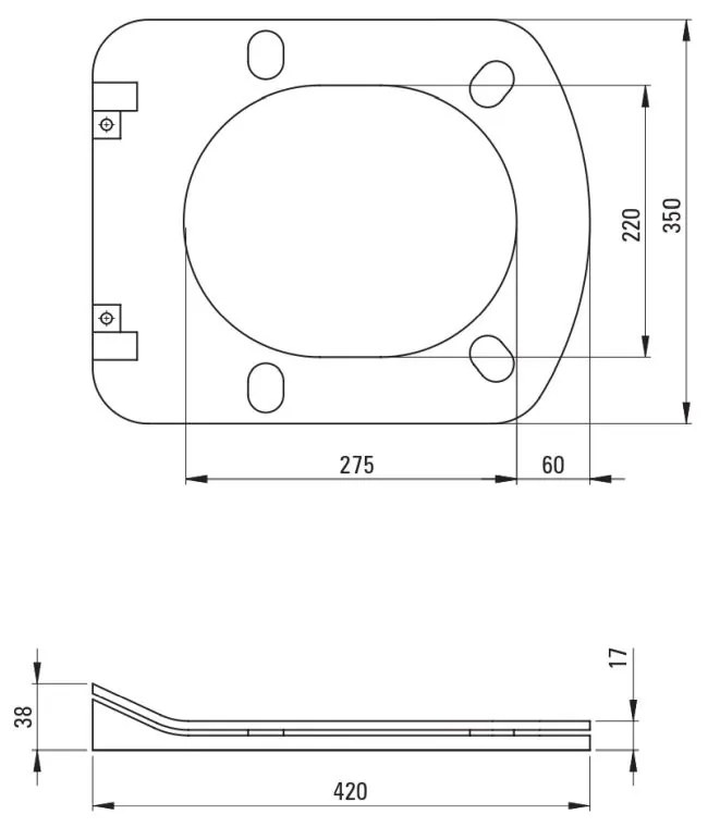 Capac wc soft close slim dreptunghiular culoare alba Deante, Avis