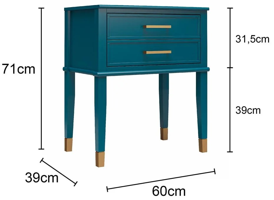 Noptieră gri deschis Westerleigh – CosmoLiving by Cosmopolitan