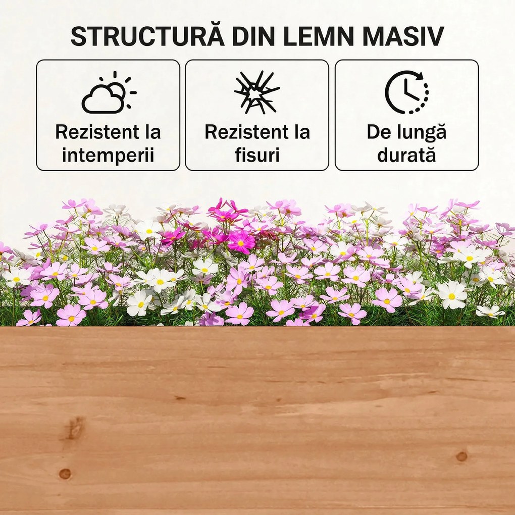 Outsunny Jardinieră Verticală înălțată pe 4 Niveluri, din Lemn pentru Exterior, cu Orificii de Drenaj și Căptușeală Textilă, pentru Plante Aromatice, Flori și Legume, 85x45x140 cm, Maro | Aosom Romania