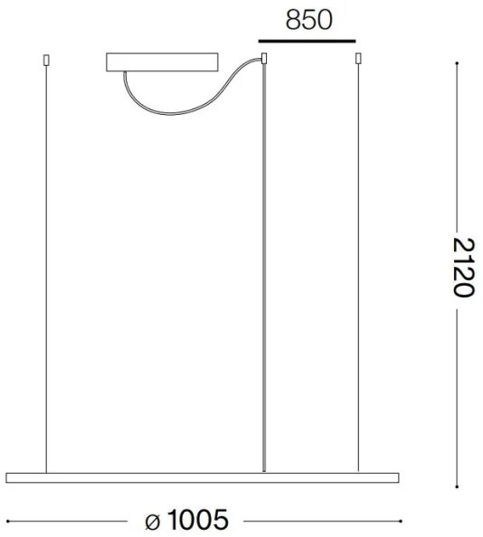 Lustră LED pe cablu Ideal Lux HULAHOOP LED/46W/230V d. 100 cm alb