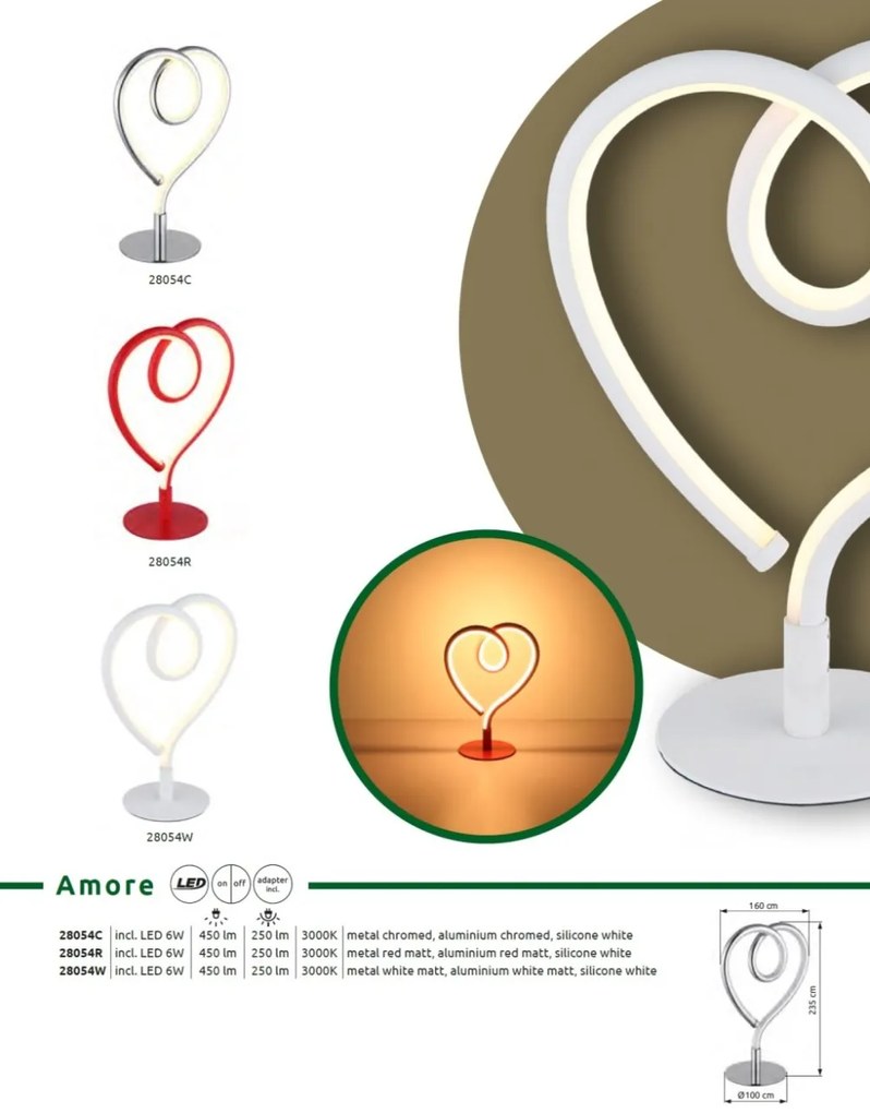 Veioza LED Lampa camera copii metal crom AMORE