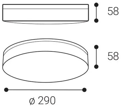 LED2 - Corp de iluminat LED pentru baie YPSO, 22W, 230V, 3000/4000K, IP54, Ø 29 cm, alb
