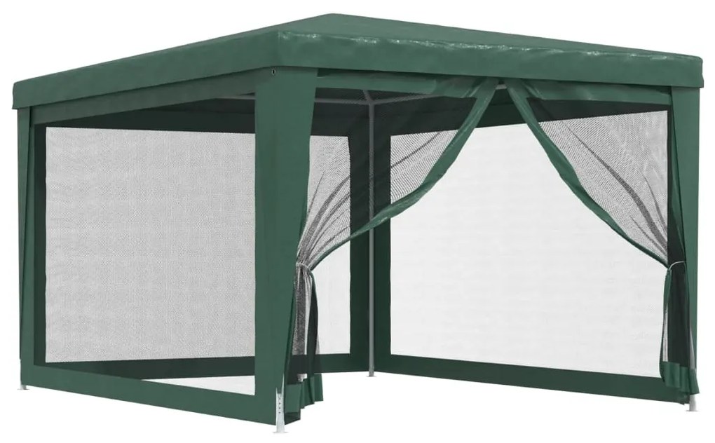 319233 vidaXL Cort de petrecere cu 4 pereți din plasă, verde, 3x4 m, HDPE