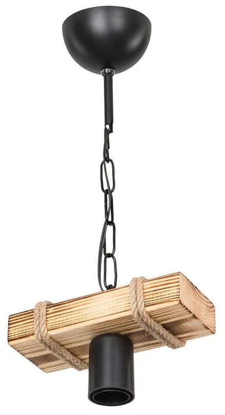 Plafonieră neagră/în culoare naturală 10x20 cm – Squid Lighting