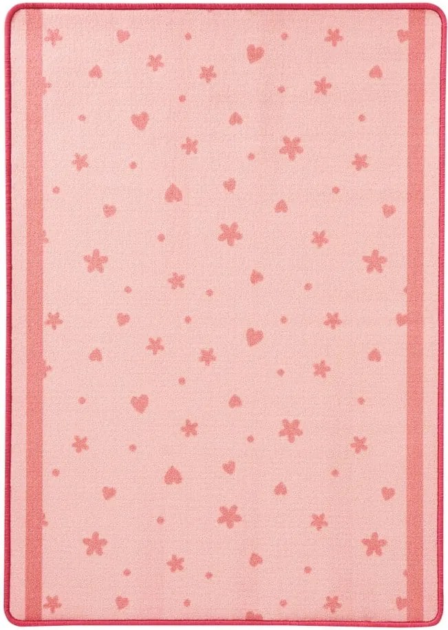 Covor pentru copii Zala Living Stars&Hearts, 100 x 140 cm, roz