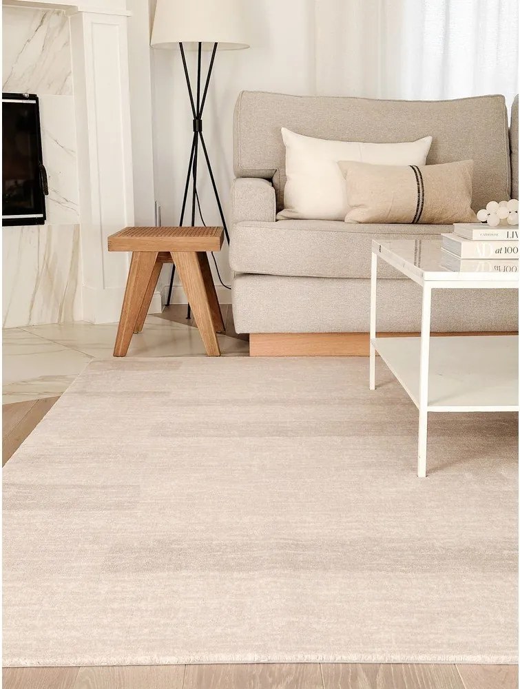 Covor bej din lână 200x300 cm Agnus Brush Lines – Agnella