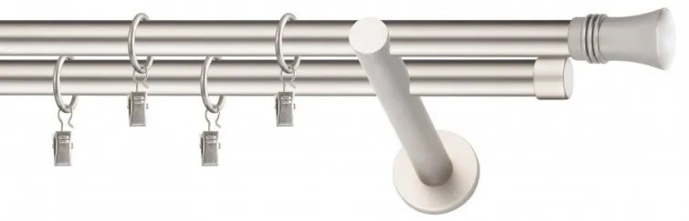 Galerie dubla PICIOR UNIVERSAL - CAPRI- dubla 19/19 - CROM MAT (Alege marime: 120 cm)