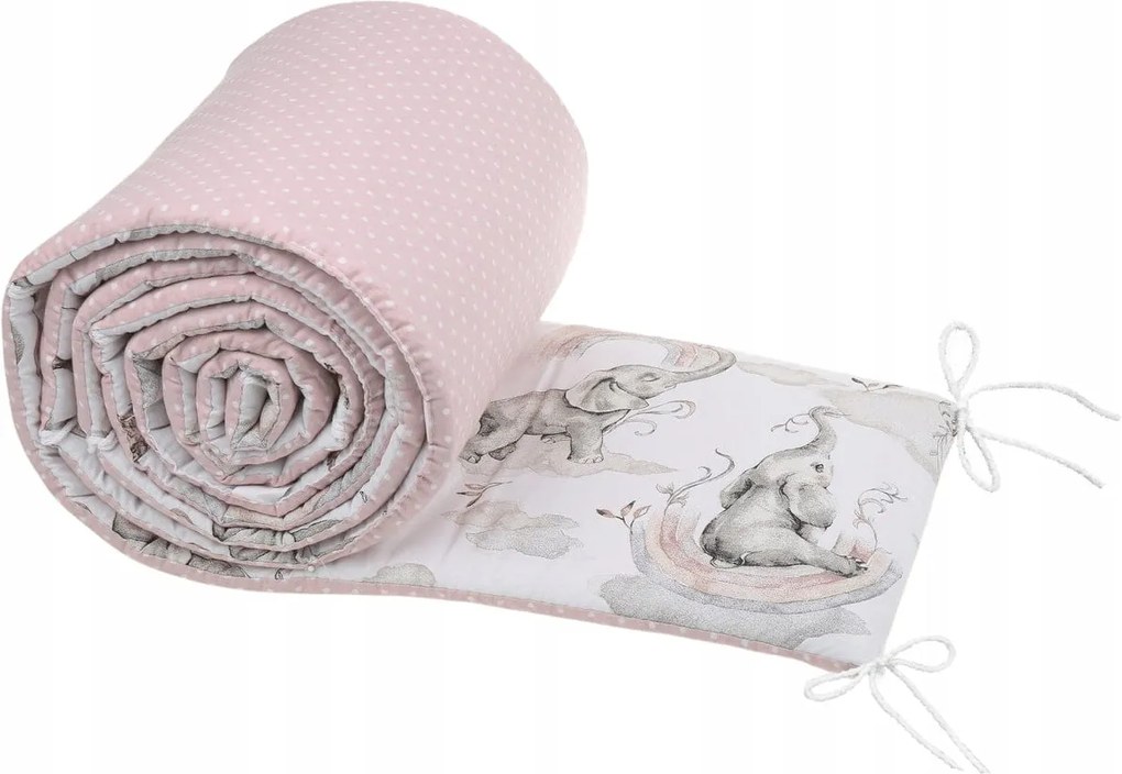 ShopJK PRPTECȚIE PEREȚI PENTRU PĂTUȚ 180 CM ELEFANT ROZ