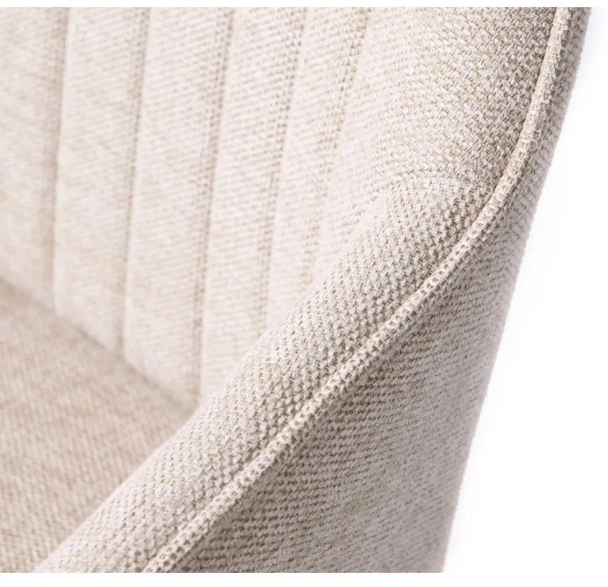 Scaun de sufragerie bej cu cotiere tapițat Nolan – Unique Furniture