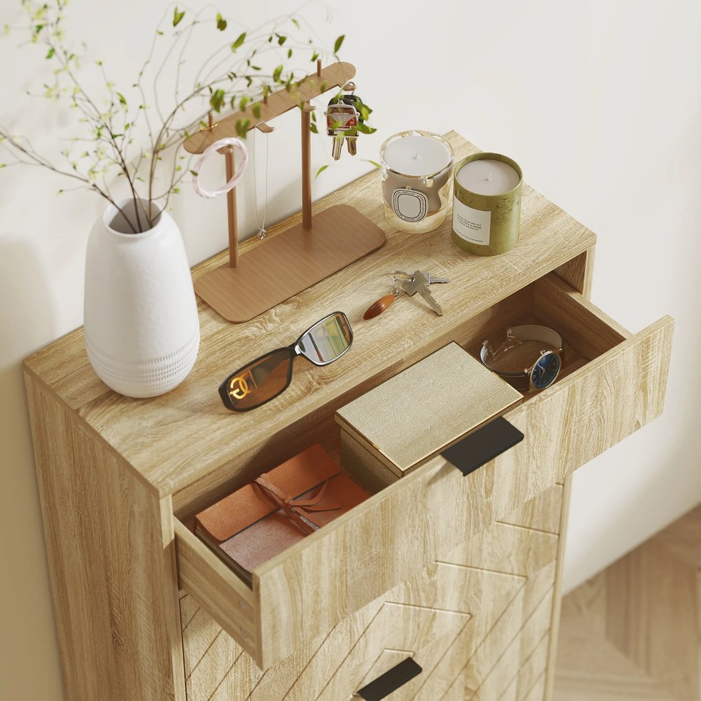 HOMCOM Mobilier de pantofi 8 perechi cu sertar glisant, 2 sertare rabatabile, rafturi reglabile, 60x24x105,5cm, stejar | Aosom Romania