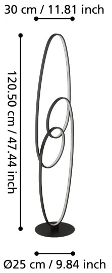 Lampadar LED Eglo 901015 GIANELLA LED/38W/230V 3000K negru