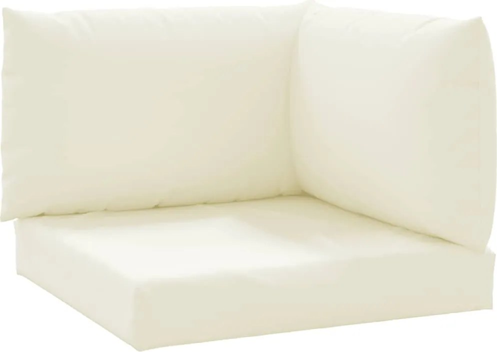 vidaXL Perne de canapea din paleți, 3 buc., alb crem, material textil