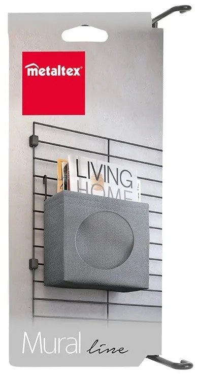Componentă - cutie de depozitare gri din material textil 24x9 cm Mural – Metaltex
