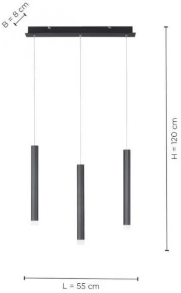 Lustră LED pe cablu 3xLED/4,8W/230V neagră Leuchten Direkt 15203-18