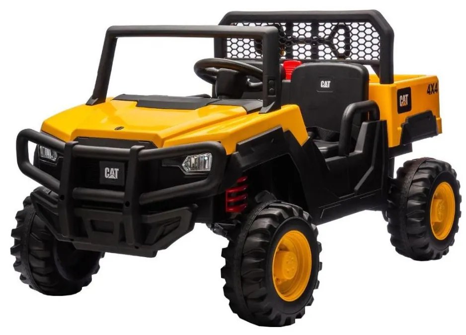 Mașinuță electrică CAT 60W/7500 mAh galben/negru + telecomandă