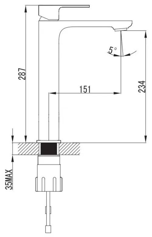 Baterie înaltă pentru lavoar Cosmo
