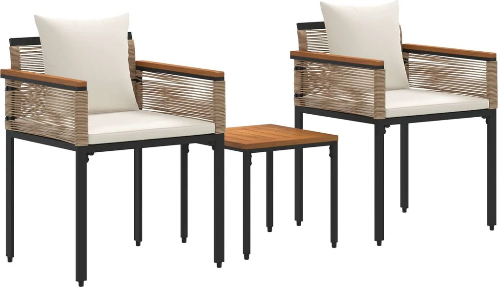 vidaXL Set de Mobilier pentru Exterior Bej și alb crem poliratan