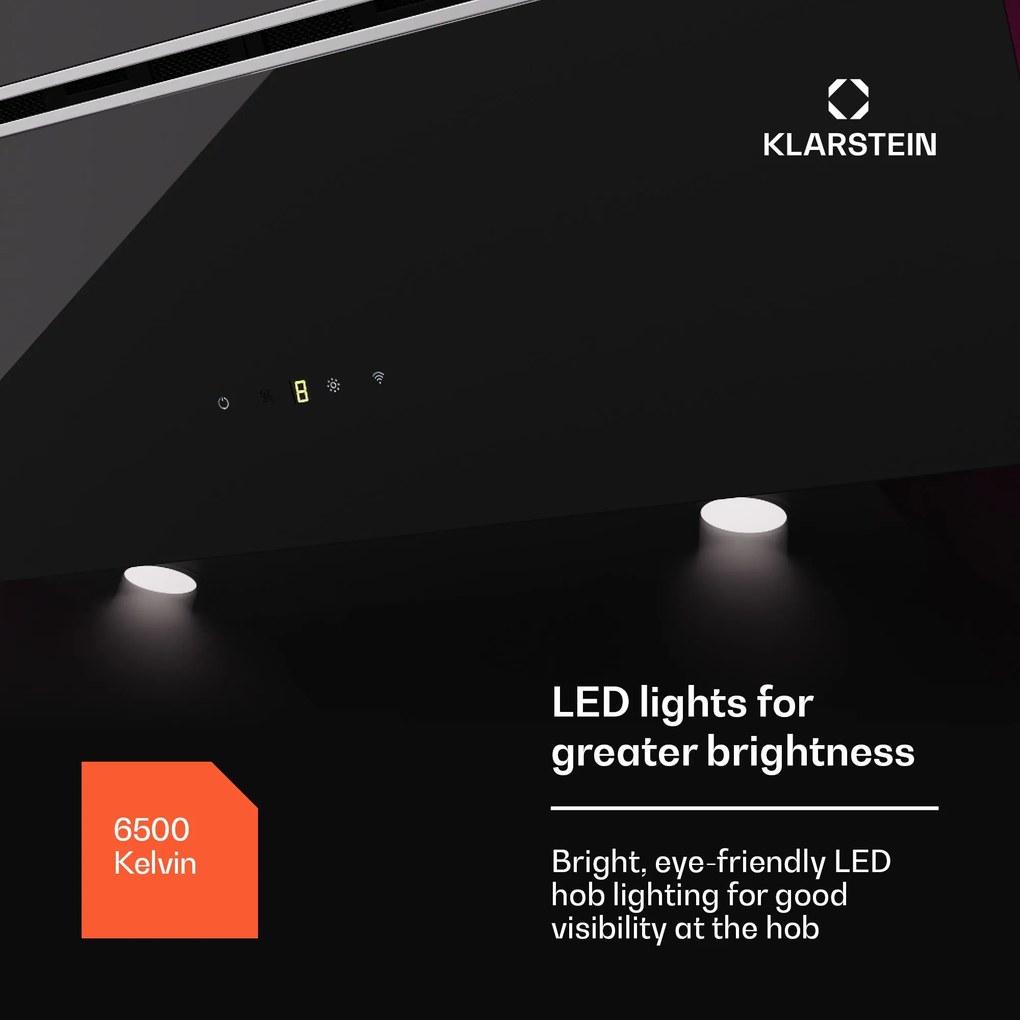 Alina 3.0 90, hota, 60 cm, 324 m³/h, display LED, iluminare ambientala, WiFi